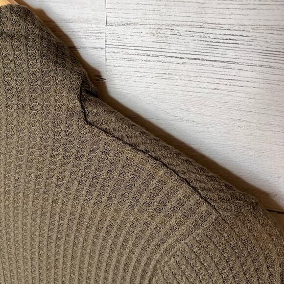 Knox Rose Cardigan Womens Size Large Olive Green Waffle Knit Open Lightweight - Picture 14 of 16